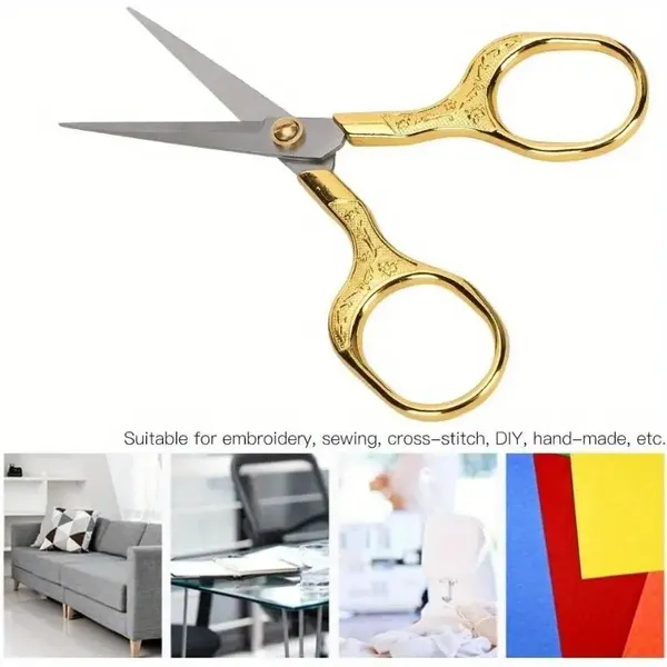 (Weiyi-EC)-- 4pcs Plum Blossom Retro Scissors Stainless Steel Household Scissors Window Decoration Wool Embroidery Scissors Handmade Student Office Small Scissors **--（7lop;k ）