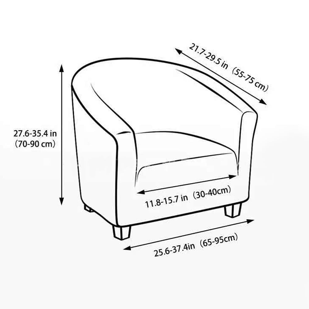XINGYUEXUAN 2-Piece Stretch Club Chair Slipcover - Universal Barrel Chair Cover Protector