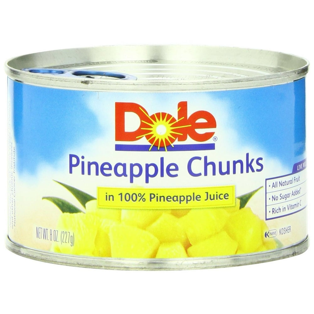 12 PACKS Dole Pineapple Chunks in Juice, 8Ounce Cans