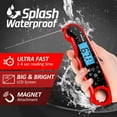 thumbnail image 2 of Digital Instant Read Meat Thermometer - Waterproof Kitchen Food Cooking Thermometer with Backlight LCD - Best Super Fast Electric Meat Thermometer Probe for BBQ Grilling Smoker Baking Turkey (Orange), 2 of 8