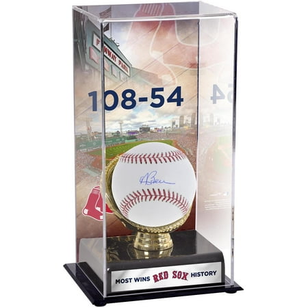 Boston Red Sox Glove (Andrew Benintendi Boston Red Sox Autographed Baseball and Most Wins in Franchise History Gold Glove Display Case with Image - Fanatics Authentic)