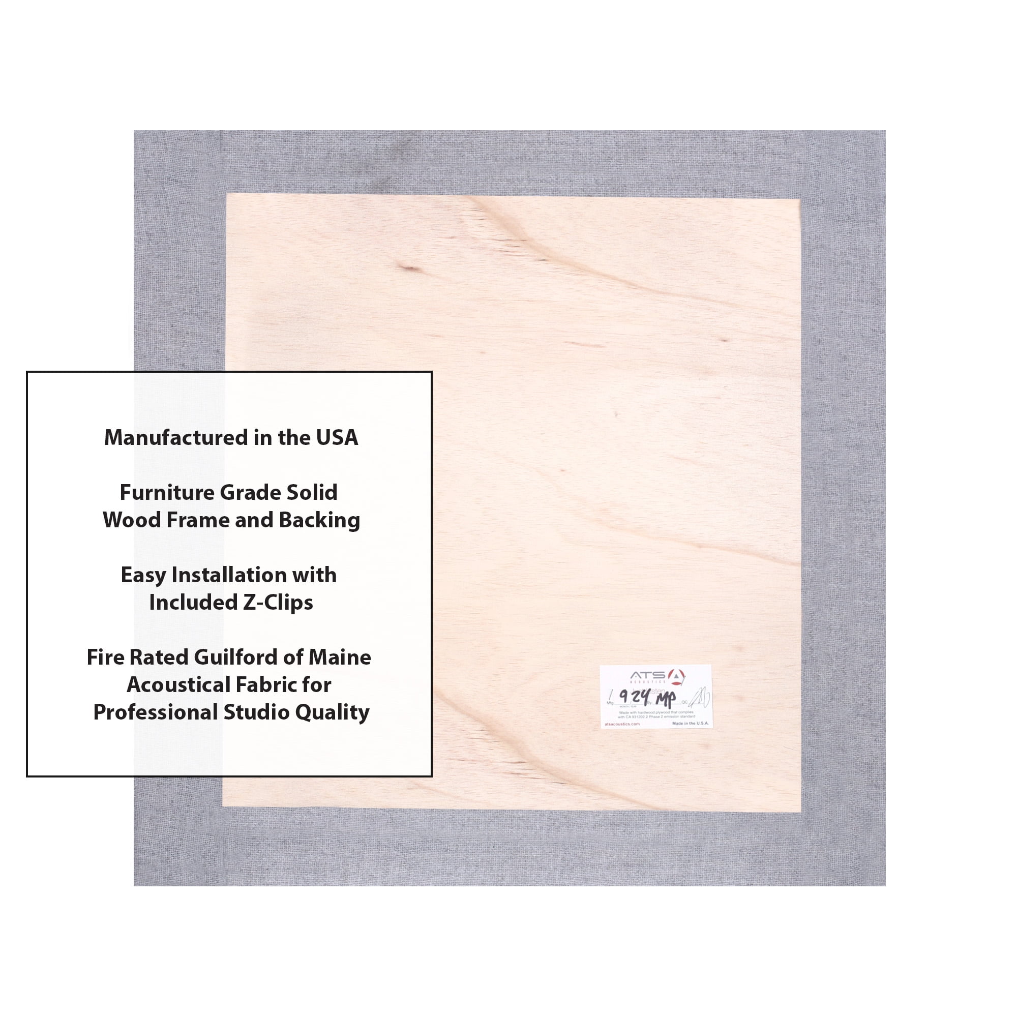 ATS Acoustics Soundproofing Studio Quality Acoustic Panel Fire Rated Square Edge 24x24x2