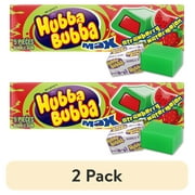 (2 pack) Hubba Bubba Max Strawberry Watermelon Bubble Gum - 5 Piece Pack