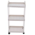 thumbnail image 3 of Carrito utilitario con ruedas, organizador de almacenamiento de plástico de 3 niveles, carrito de almacenamiento con ruedas para cocina, baño, dormitorio, guardería., 3 of 5
