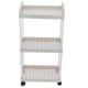 thumbnail image 5 of Carrito multiusos con ruedas, organizador de almacenamiento de plástico de 3 niveles, carrito de almacenamiento con ruedas para cocina, baño, dormitorio, guardería., 5 of 5