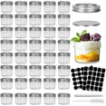 thumbnail image 1 of Frascos de vidrio transparentes CycleMore tipo Mason, 100 ml/4 oz, juego de 40, 1 of 7