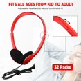 thumbnail image 2 of Auriculares Konohan, 30 unidades, con cable, ajustables, 3,5 mm, color rojo, 2 of 7