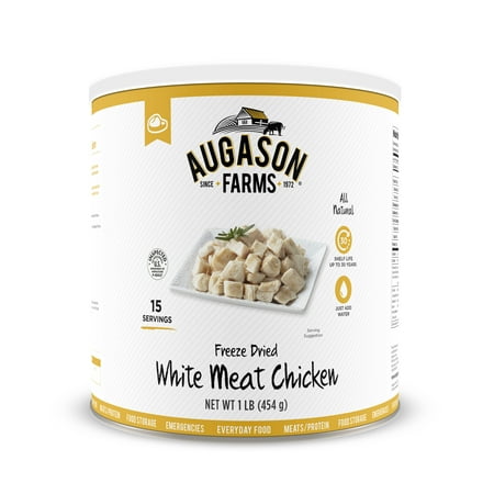 Augason Farms Freeze Dried Chicken Breast Chunks 1 lb No. 10 (Best Foods To Freeze)