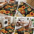 thumbnail image 5 of 2.7'x5' Area Rugs, Vintage Sunflower Indoor Outdoor Area Rug for Living Room Bedroom, Black Boho Ethnic Summer Botanical Washable Bathroom Rugs Kitchen Floor Carpet Mats Home Decor Aesthetic, 5 of 8