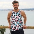 thumbnail image 6 of Gukieu Heart Panda Print Men's Quick Dry Fitness Vest, Round Neck Sleeveless Fitness Bodybuilding Top-Large, 6 of 7