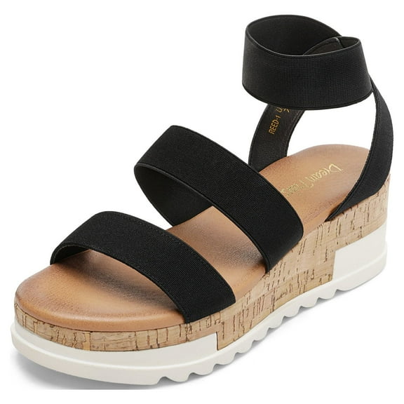 DREAM PAIRS Women's Open Toe Ankle Strap Casual Flatform Platform Sandals