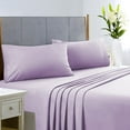 thumbnail image 2 of 600 Thread Count 100% Egyptian Cotton Sleeper Sofa Bed Sheet Set Solid Full Size (54"x 72"x 10" ) with 4 -PCS Fitted Straps Color Lavender, 2 of 6