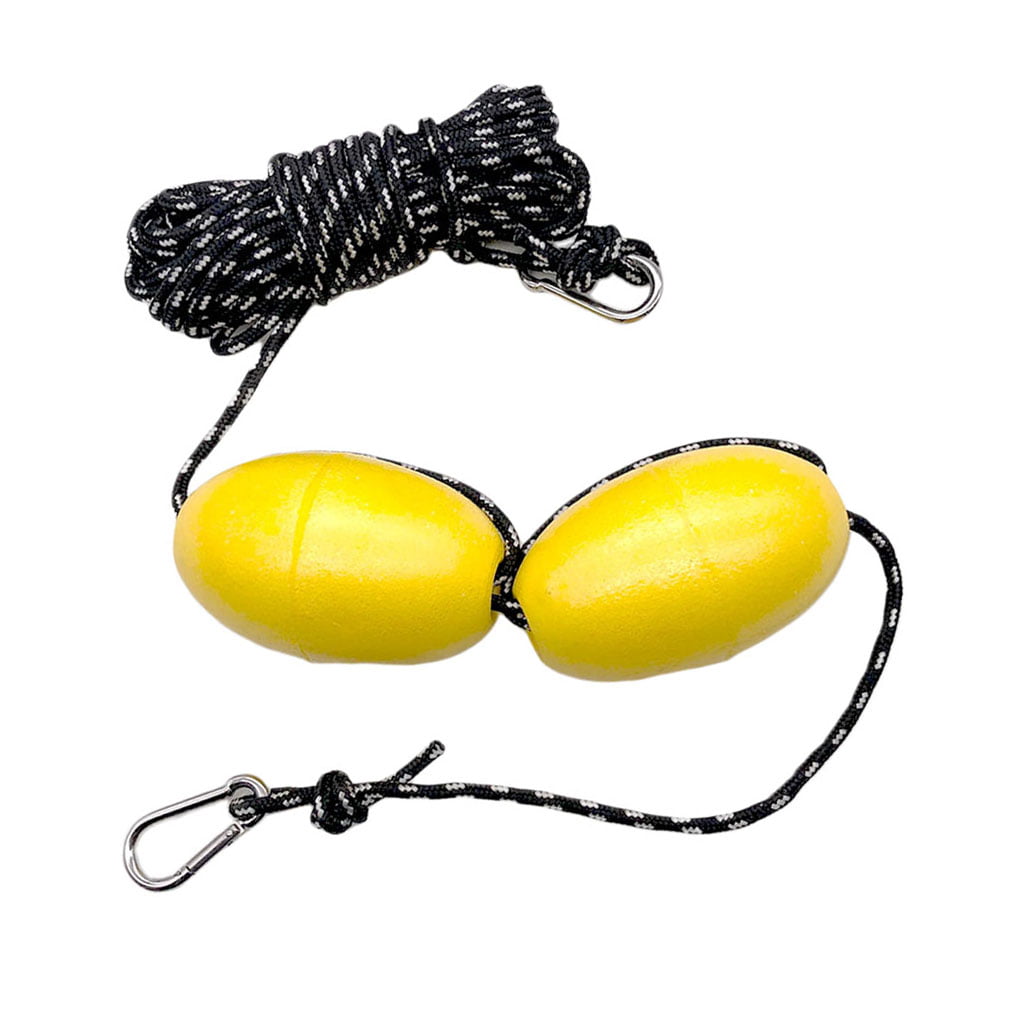High Strength Kayak Tow Rope Throw Line with Dual EVA Floats Clip Accessory 
