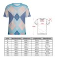 thumbnail image 2 of Diamond Grid Pattern T-Shirt O Neck Oversize T-Shirts Short Sleeve Classic Tees Women Summer Graphic Tops, 2 of 5