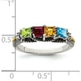thumbnail image 4 of 14K/Silver Two-Tone Sterling Silver & 14K Four-Stone And Diamond Mother's Ring Semi-Mount (Size 6) Made In Thailand qmr30/4-6, 4 of 5