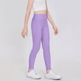 thumbnail image 2 of Xyant Girls Athletic Leggings High Waist for Kids Teen Girls Yoga Dance Running Gym Pants with Pockets (Purple,6-7 Years), 2 of 7