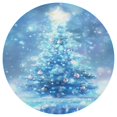 thumbnail image 3 of Ryvnso Blue Christmas Tree Round Plate Mats Dining Table Placemat Set of 4 for Holiday Decoration, 3 of 7
