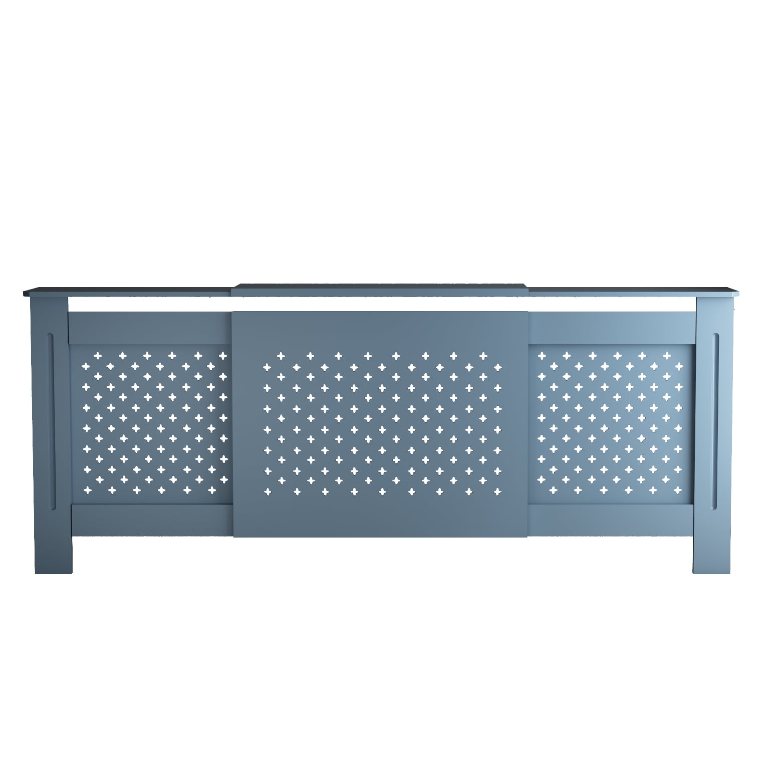MDF Radiator Cover, Adjustable Width 54.75-80 in, Light Gray, 32.8 in High
