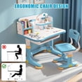 thumbnail image 6 of Floseru 【US Shipped】 Kids Functional Desk and Chair Set, Study Desk for Children with Chair, Kids Desk and Chair Set,Height Adjustable Children School Study Desk with Storage Drawer for Boys Girls, 6 of 10