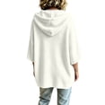 thumbnail image 4 of FchengtaiS Oversized Hoodies for Women Casual 3/4 Sleeve Drawstring Sweatshirts Fall Loose Pullover Tops, 4 of 6