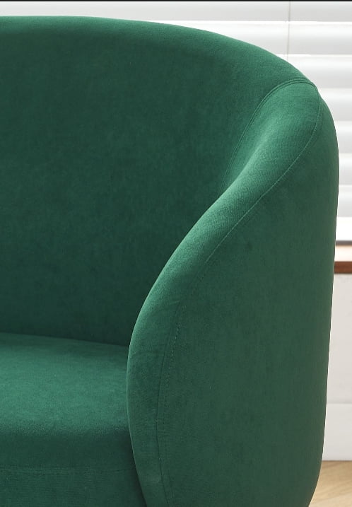 US Pride Furniture Luxury and Elegance Modern Channel Chair with Velvet Fabric Material and Thin Metal Legs Green