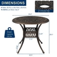 thumbnail image 2 of Hassch 35.4" Outdoor Dining Table, Patio Cast Aluminum Table, Round Bistro Table with 2" Umbrella Hole for Kitchen, Garden, Backyard, Bronze, 2 of 9