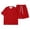 Red, variant on Boys Casual Outfit Classic Stylish Shorts and Short Sleeves Sets Regular Fit Loose Summer Clothes for Kids Khaki Size 4-5 Years
