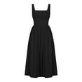 thumbnail image 3 of Jamsmile Womens Dress Summer Casual Solid Color Spaghetti Strap Square Neck Long Dresses High Waist A-Line Party Maxi Dress, 3 of 7