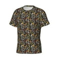 thumbnail image 3 of Yiaed Daisies Flowers Print Mens Short Sleeve Tight Fit T-Shirt, Crewneck Casual Tee-Small, 3 of 5