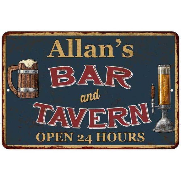 Allan's Green Bar & Tavern Rustic Sign Decor 8x12 208120047287