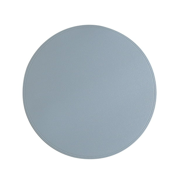 Yhmxh Utensilios de cocina Mantel individual redondo de cuero sintético de color liso, tapetes para café, tapetes para mesa de cocina, tapetes para mesa de cocina fáciles de limpiar.