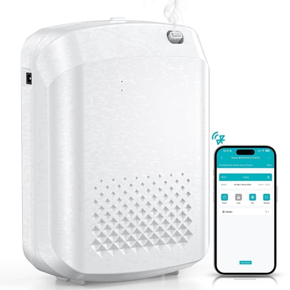 OANDYS Waterless Essential Oil Diffuser for 3000 Sq.Ft Large Room, 400ml Bluetooth App Wall Mount Quiet Scent Machine for Home Hotel Spa Office, White