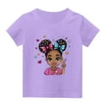 thumbnail image 6 of Frwgonr Cute Shirts for Teen Girls Short Sleeve Girls Casual Shirts Graphic Tops Back of School Clothes Purple, Size 3-15 Years, 6 of 6