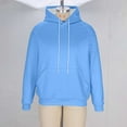 thumbnail image 3 of Men's Hoodies Sherpa Fleece Lined Sweatshirt Winter Casual Warm Drawstring Plain Hooded Pullover Sweater (M, Sky Blue #A), 3 of 7