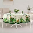 thumbnail image 3 of St. Patrick''s Day Tablecloth, Green Oval Tablecloth 60x84Inch, Polyester Waterproof Tablecloth, Shamrock Elf St. Patrick''s Day Festive Kitchen Table Decoration for Dinner, Party, 3 of 5