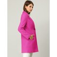 thumbnail image 4 of INSPIRE CHIC Women's Classic Notched Lapel Long Sleeve Longline Overcoat, 4 of 7