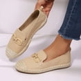 thumbnail image 5 of Rexoro Women Loafers Woven Toe Chain Comfort Flat Slip On Shoes Casual Holiday, 5 of 10