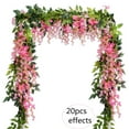 4Pcs 6.6Ft/Piece Artificial Flowers Silk Wisteria Garland Artificial