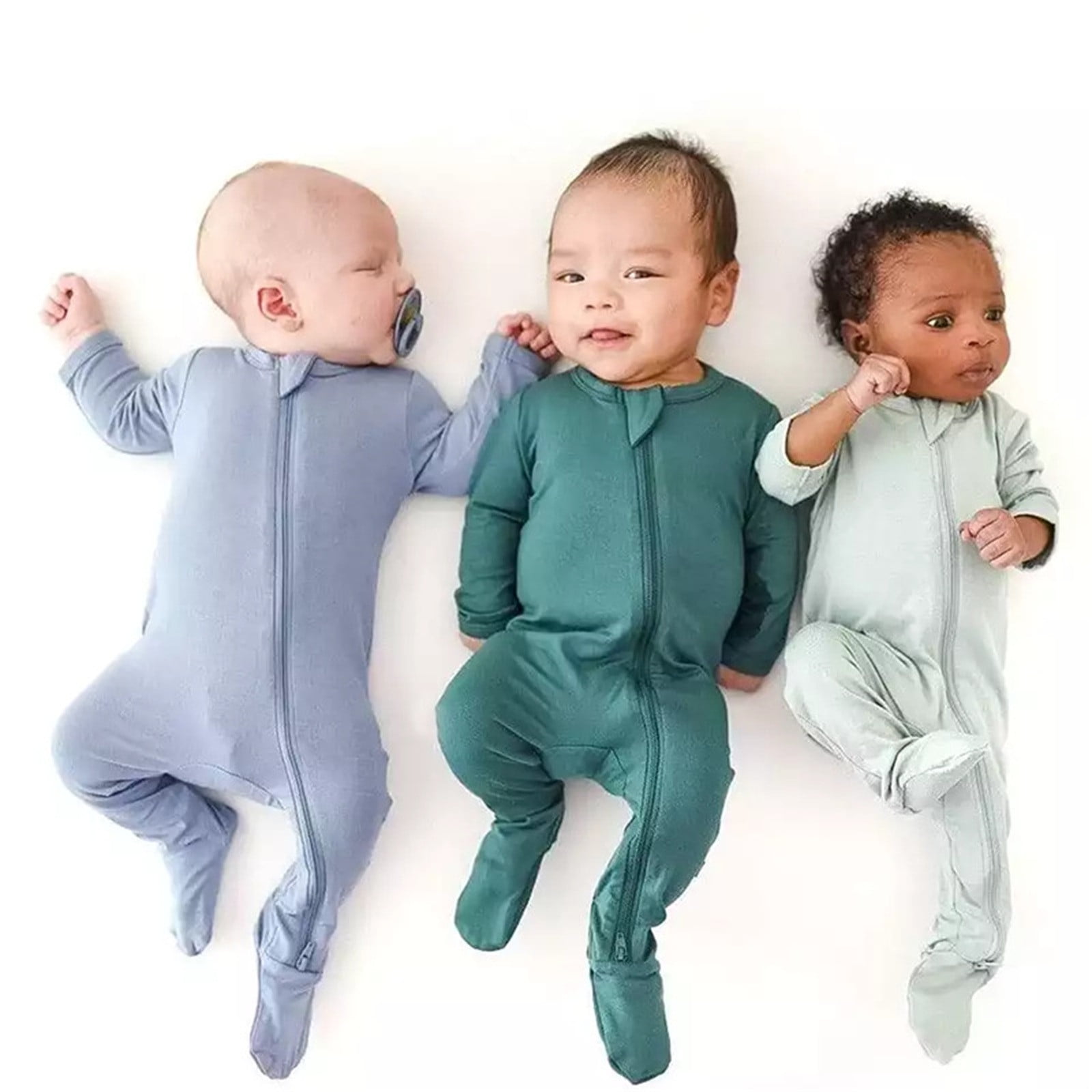 Lojoutye 2025 Baby Cotton Baby Boy 18 Months Clothes Rompers Footless Pajamas Zipper 3 Month Baby Must Haves Long Sleeve Sleeper Jumpsuit