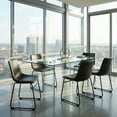 thumbnail image 4 of Cortesi Home Casablanca Dining Chair in Chalkboard Black Faux Leather (Set of 2), 4 of 7
