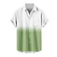 thumbnail image 5 of ZCFZJW Mens Gradient Cotton Shirts Regular Fit Short Sleeve Button Down Shirt Hawaiian Summer Beach Casual Collared T Shirts for Men Green M, 5 of 6