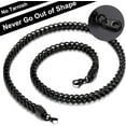 thumbnail image 4 of ChainsHouse Stainless Steel Necklaces for Men Women Waterproof 6mm Franco Curb Chain Link Jewelry Gift, Black 24 inch, 4 of 7