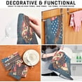thumbnail image 4 of Bald Eagle USA Independence Day Tea Towels Set of 1 Flag Star Stripes American Kitchen Dish Cloth with Hanging Loop, 18"x28"Lint-Free Absorbent Towel for Kitchen Drying Wiping and Cleaning, 4 of 7