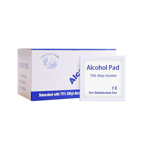 100 Pcs 75% Alcohol Disinfectant Cotton Slices Wet Wipe for Outdoor Skin Cleaning Care