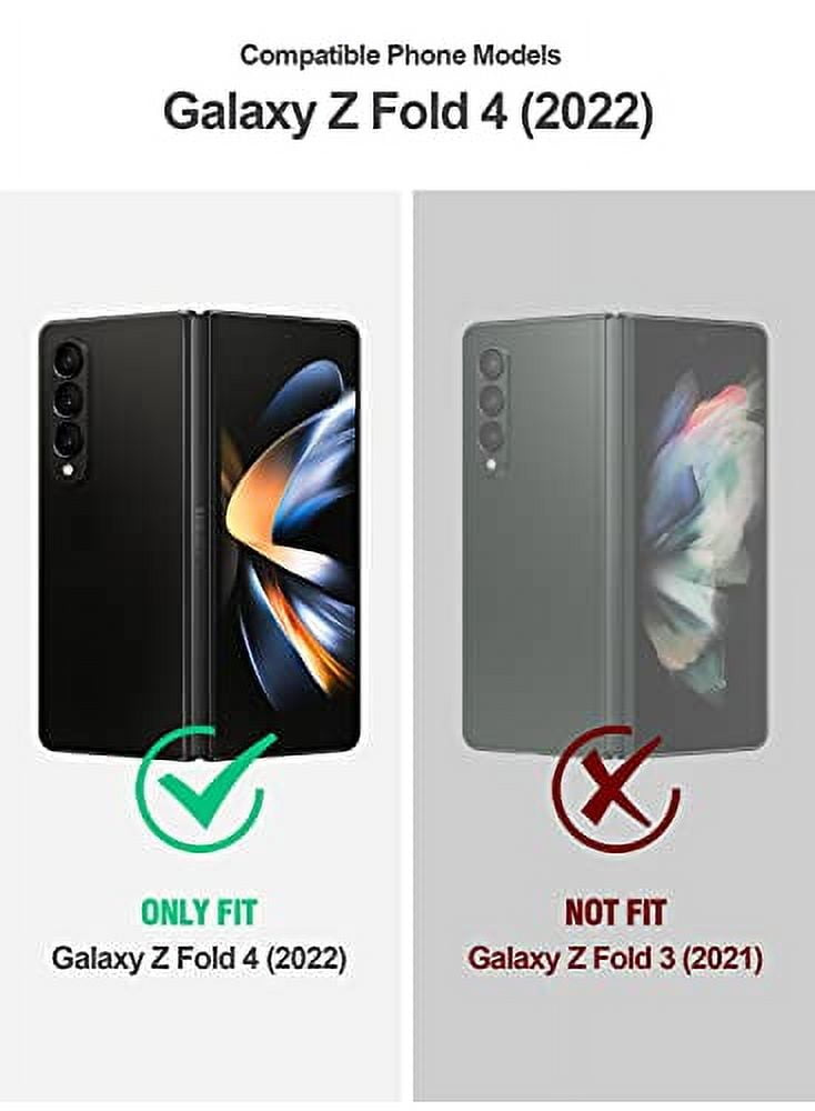 Poetic Guardian Case for Samsung Galaxy Z Fold 4, Clear Case with Built-in Screen Protector, Blue/ Clear