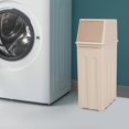 thumbnail image 3 of Trash Can with Lid, 8 Gallon Garbage Can, Slim Tall Narrow Trash Bin for Kitchen, Office, Bathroom, Space-Saving Design, Odor Control, Durable PP Material, Khaki, 3 of 17