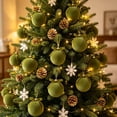 thumbnail image 2 of 15 PCS Velvet Christmas Ornaments Set, Shatterproof Flocked Ball Ornaments with Bow Hanging Ribbon, Gift-Boxed Christmas Tree Decor for Holiday Home Decoration, 3.15", 2 of 8