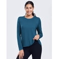 thumbnail image 4 of Pinspark Long Sleeve Workout Shirts for Women Activewear Casual Workout Tops with High-Low Hem for Yoga Gym Running Camping, 4 of 8