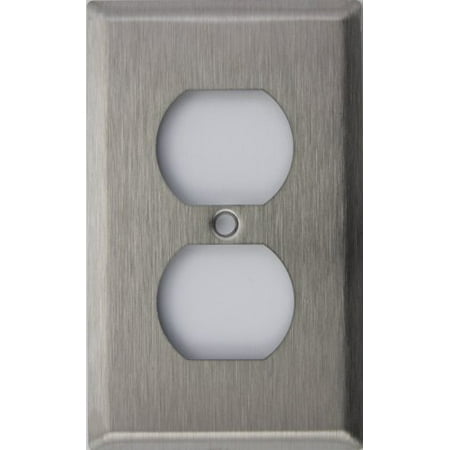 Steel Wrinkle Wall Plate - Classic Accents Brushed Satin Stainless Steel Single 1 Duplex Outlet Wall Plate