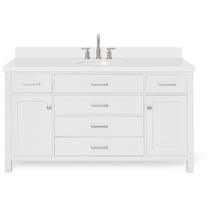 Ariel H061swqovo Bristol 61" Free Standing Single Oval Basin Vanity Set - White